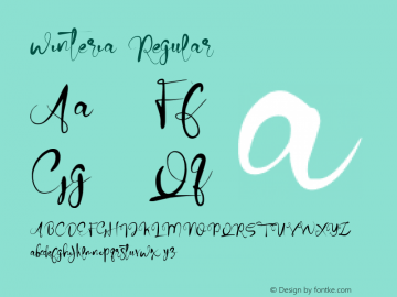 winteria Version 1.00;July 12, 2018;FontCreator 11.5.0.2422 64-bit图片样张