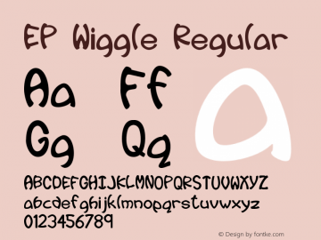 EP Wiggle Version 1.0 Font Sample