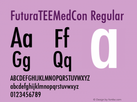 FuturaTEEMedCon Regular Version 001.005 Font Sample