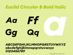 EuclidCircularB-BoldItalic Version 3.1 | wf-rip DC20180710 Font Sample