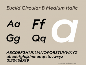 EuclidCircularB-MediumItalic Version 3.1 | wf-rip DC20180710图片样张