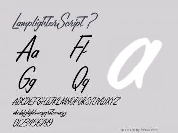 LamplighterScript 001.000;com.myfonts.easy.fontdiner.lamplighter-script.regular.wfkit2.version.3uBR图片样张