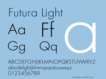 Futura-Lig Version 1.000;PS 1.10;hotconv 1.0.57;makeotf.lib2.0.21895 Font Sample