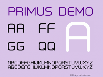 Primus-DEMO Version 1.001 2012 Font Sample