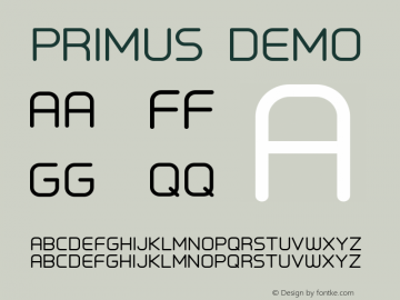 Primus-DEMO Version 1.001 2012 Font Sample