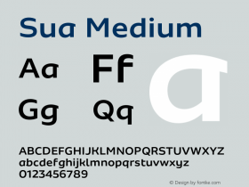 Sua Medium 2.100 Font Sample