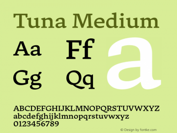 Tuna-Medium Version 9.002 Font Sample