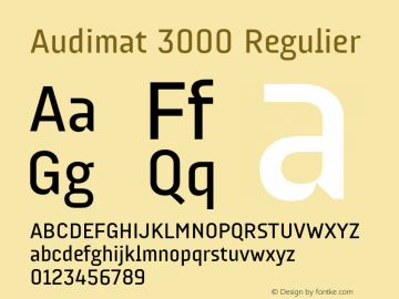 Audimat 3000 Regulier Version 1.001;PS 001.001;hotconv 1.0.88;makeotf.lib2.5.64775 Font Sample