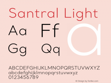 Santral Light Version 1.001 Font Sample