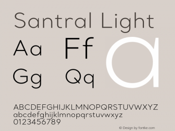 Santral-Light Version 1.001 Font Sample