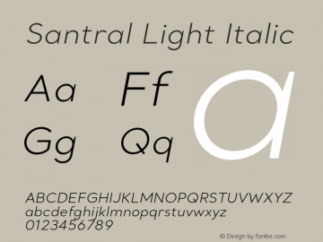 Santral-LightItalic Version 1.001图片样张