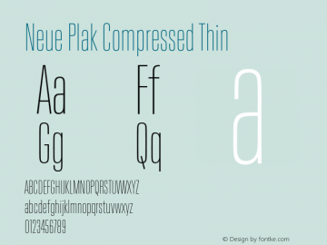 Neue Plak Compressed Thin Version 1.00, build 9, s3图片样张