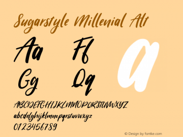 SugarstyleMillenial-Alt Version 1.000 Font Sample