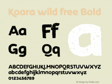 Koara wild free Bold  Font Sample