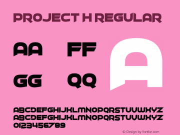 Project H Version 1.00;July 18, 2018;FontCreator 11.5.0.2427 64-bit图片样张