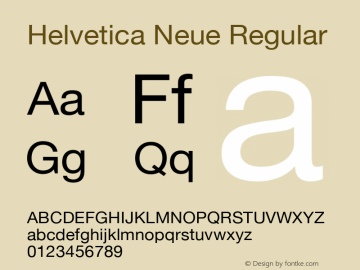 Helvetica Neue 6.1d8e1 Font Sample