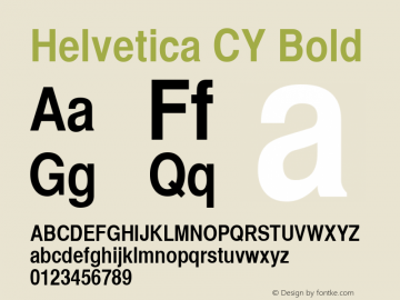 Helvetica CY Bold 6.0d2e2 Font Sample