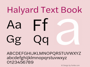 Halyard Text Book Regular Version 1.001 Font Sample