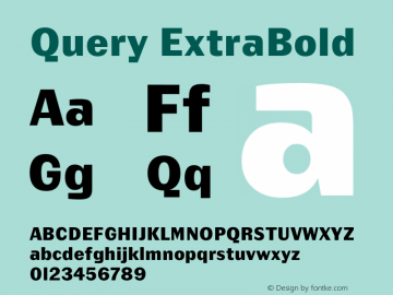 Query ExtraBold Version 1.00;July 11, 2018;FontCreator 11.5.0.2427 64-bit图片样张