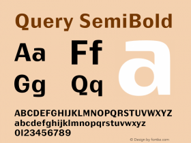 Query SemiBold Version 1.00;July 11, 2018;FontCreator 11.5.0.2427 64-bit Font Sample