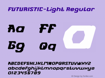 FUTURISTIC-Light Version 1.00;July 18, 2018;FontCreator 11.5.0.2427 64-bit Font Sample