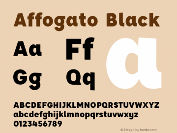 Affogato-Black Version 1.004;PS 001.004;hotconv 1.0.88;makeotf.lib2.5.64775 Font Sample