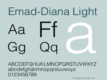 Emad-Diana Light Version 1.001;PS 001.001;hotconv 1.0.70;makeotf.lib2.5.58329图片样张