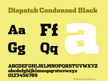 DispatchCondensed-Black Version 1.0 | wf-rip by RD Font Sample