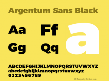 Argentum Sans Black Version 1.000; ttfautohint (v1.5.65-e2d9) Font Sample