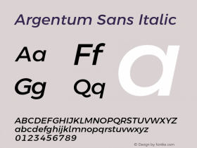 Argentum Sans Italic Version 1.000; ttfautohint (v1.5.65-e2d9) Font Sample