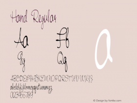 Hand Regular Altsys Metamorphosis:11/13/94 Font Sample