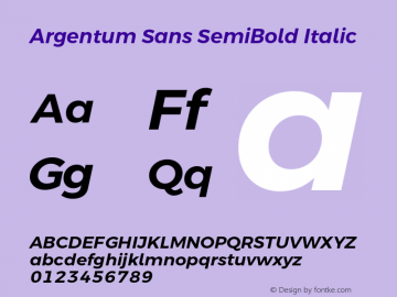 Argentum Sans SemiBold Italic Version 1.000; ttfautohint (v1.5.65-e2d9)图片样张