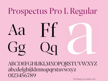 Prospectus Pro L Regular Version 1.000;ProspectusPro Font Sample