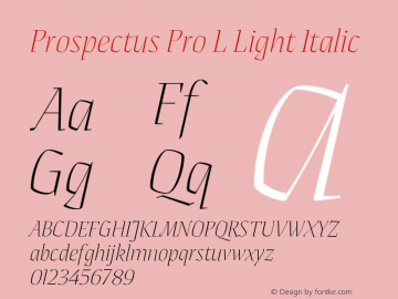 Prospectus Pro L Light Italic Version 1.000;ProspectusPro图片样张