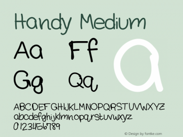 Handy Medium Version 001.000 Font Sample