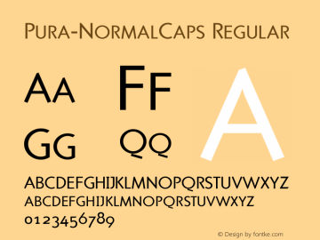Pura NormalCaps Version 001.000 Font Sample