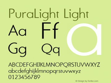 PuraLight Version 001.000 Font Sample