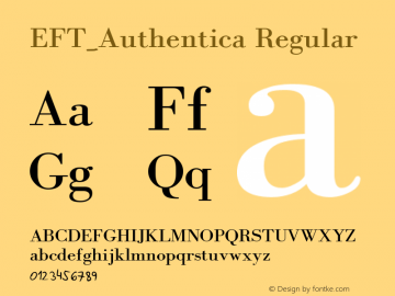 EFT_Authentica Version 2.00;May 8, 2018;FontCreator 11.5.0.2422 64-bit图片样张