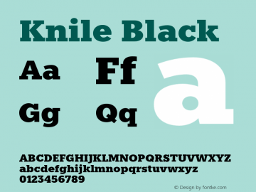 Knile-Black Version 001.000 Font Sample