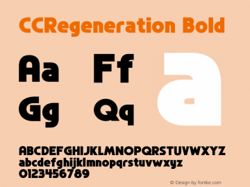 CCRegeneration Bold Version 1.00 2016 Font Sample