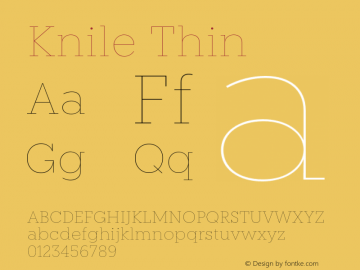 Knile-Thin Version 1.0 | Demo Font Sample