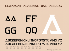 Clarraph Personal Use Regular Version 1.000 Font Sample