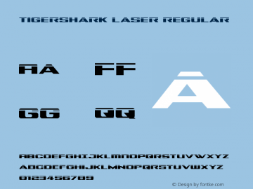 Tigershark Laser Version 2.0; 2018 Font Sample