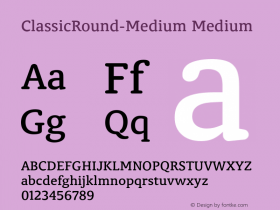 ClassicRound-Medium Version 1.14 Font Sample