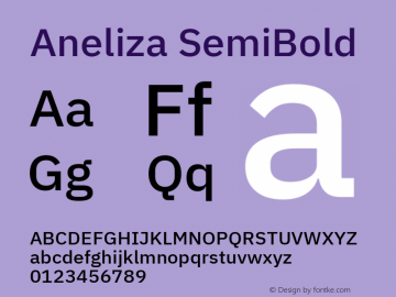 Aneliza SemiBold Version 2.1; ttfautohint (v1.6)图片样张