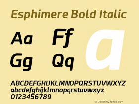 Esphimere Bold Italic Version 1.10 August 5, 2016 Font Sample