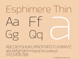 Esphimere Thin Version 1.10 August 5, 2016 Font Sample