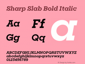 SharpSlab-BoldItalic Version 1.0 | wf-rip DC20180505 Font Sample