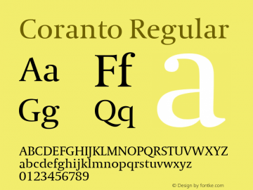 Coranto 001.001 Font Sample