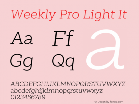 Weekly Pro Light It Version 1.000;PS 001.000;hotconv 1.0.88;makeotf.lib2.5.64775图片样张